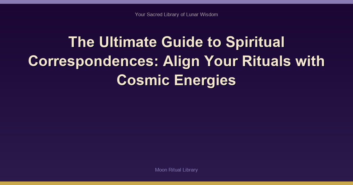 The Ultimate Guide to Spiritual Correspondences: Align Your Rituals with Cosmic Energies