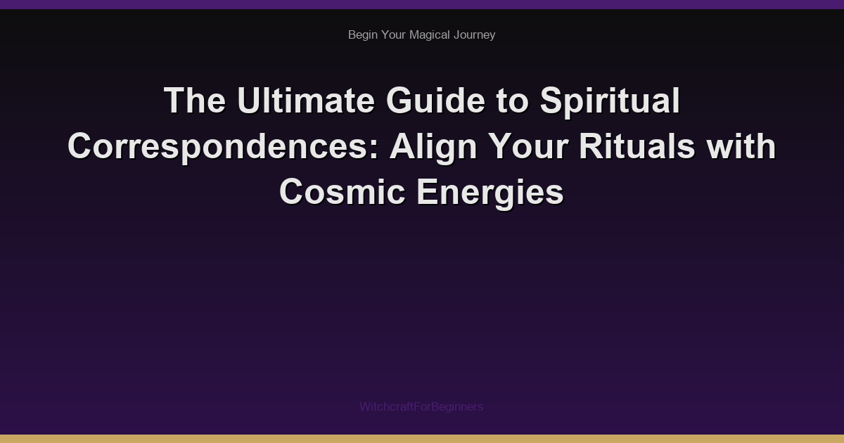 The Ultimate Guide to Spiritual Correspondences: Align Your Rituals with Cosmic Energies