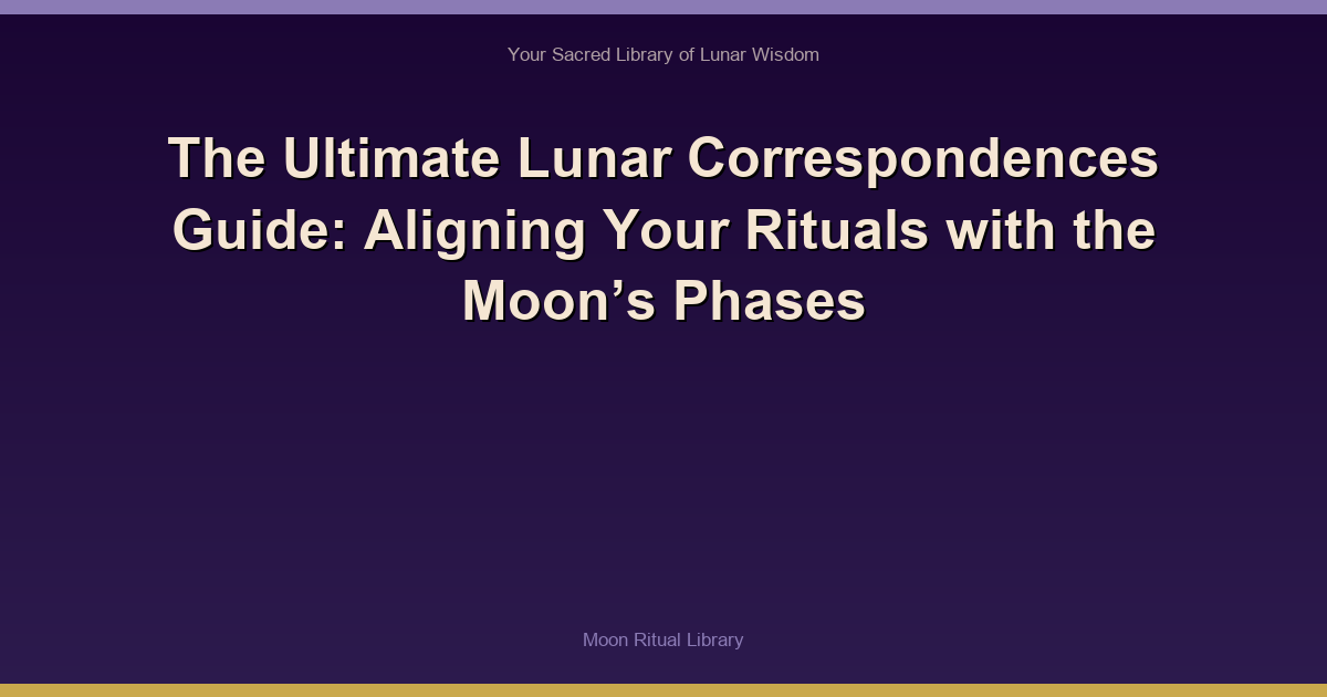 The Ultimate Lunar Correspondences Guide: Aligning Your Rituals with the Moon’s Phases