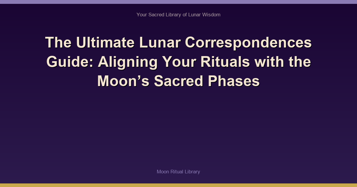 The Ultimate Lunar Correspondences Guide: Aligning Your Rituals with the Moon’s Sacred Phases