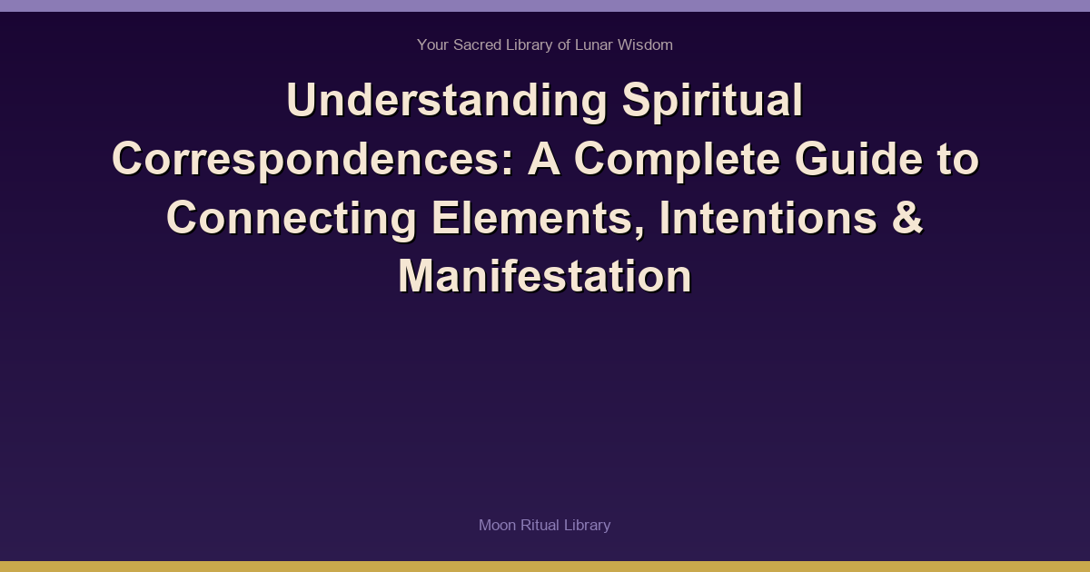 Understanding Spiritual Correspondences: A Complete Guide to Connecting Elements, Intentions & Manifestation