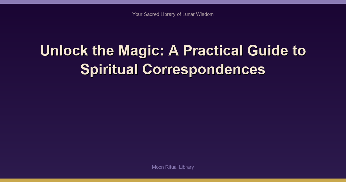 Unlock the Magic: A Practical Guide to Spiritual Correspondences