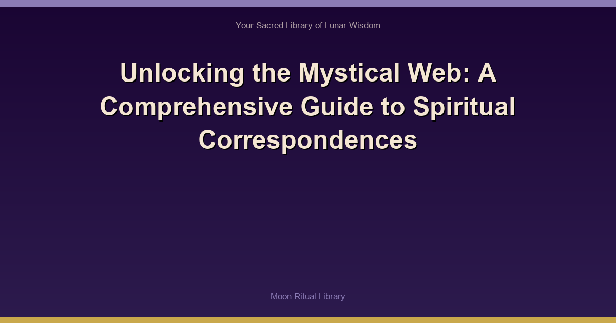 Unlocking the Mystical Web: A Comprehensive Guide to Spiritual Correspondences