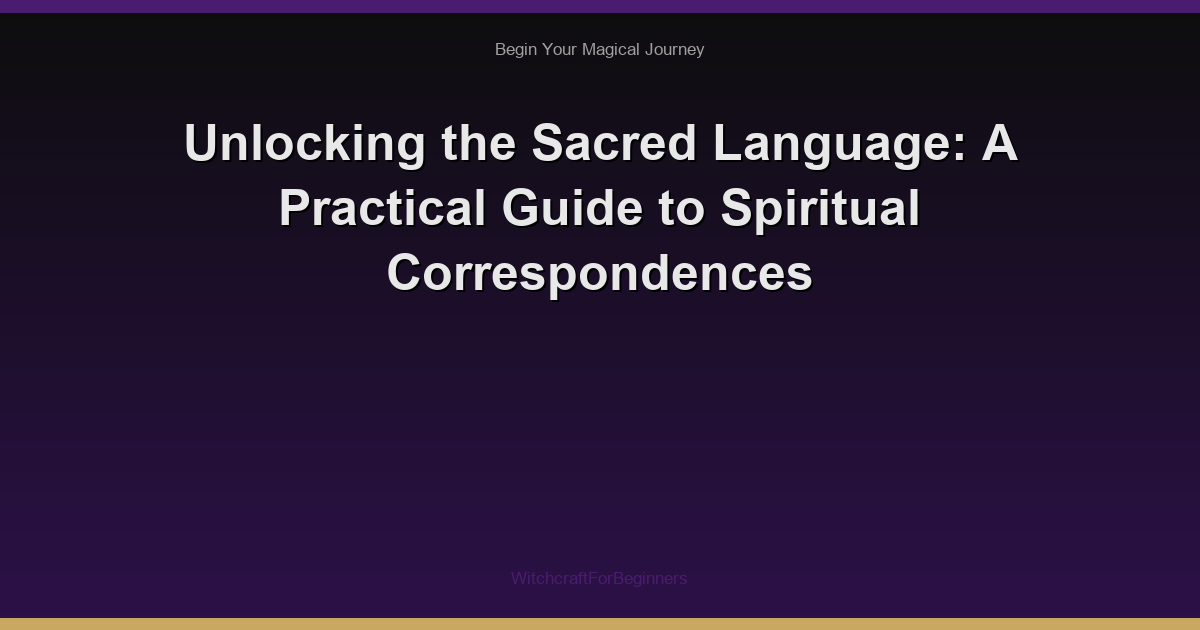 Unlocking the Sacred Language: A Practical Guide to Spiritual Correspondences