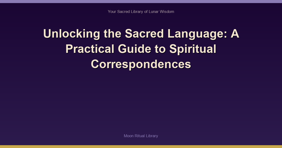 Unlocking the Sacred Language: A Practical Guide to Spiritual Correspondences