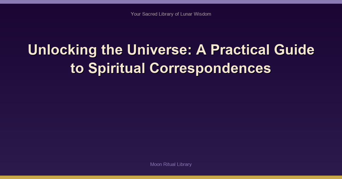 Unlocking the Universe: A Practical Guide to Spiritual Correspondences