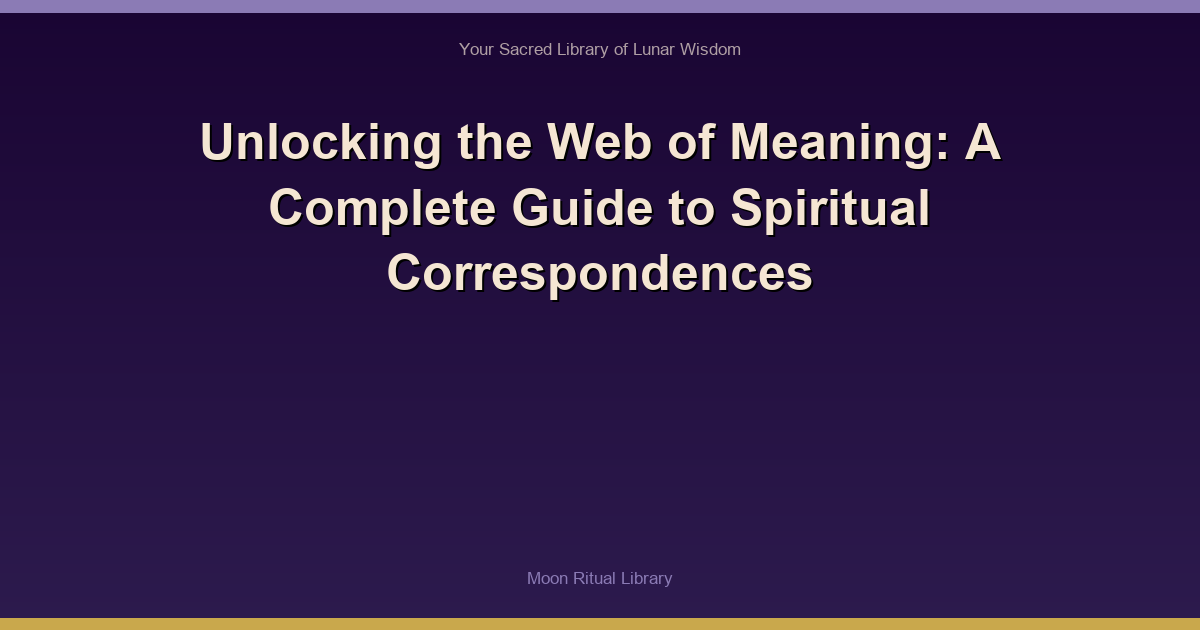 Unlocking the Web of Meaning: A Complete Guide to Spiritual Correspondences